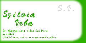 szilvia vrba business card